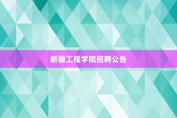 新疆工程学院招聘公告