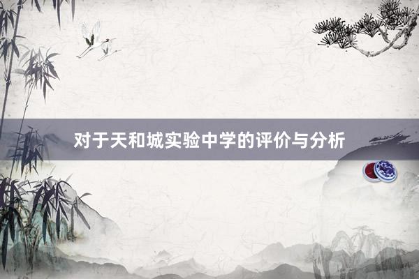 对于天和城实验中学的评价与分析