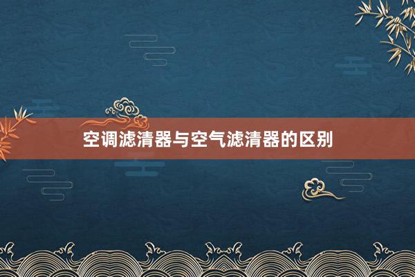 空调滤清器与空气滤清器的区别