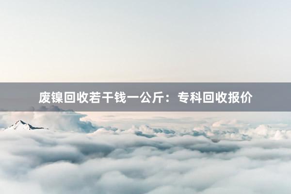 废镍回收若干钱一公斤：专科回收报价
