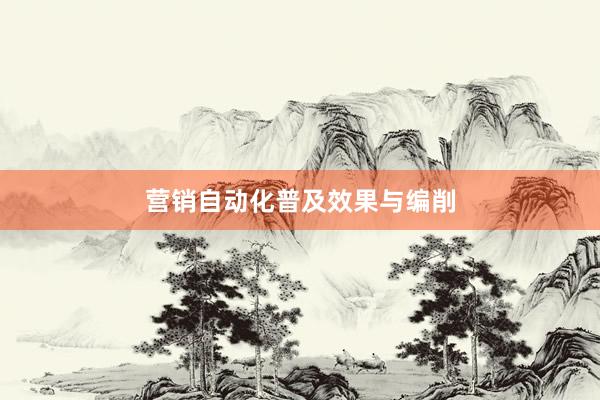 营销自动化普及效果与编削
