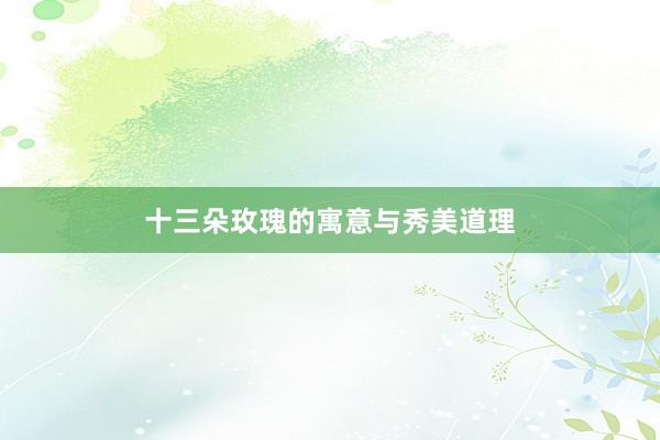 十三朵玫瑰的寓意与秀美道理