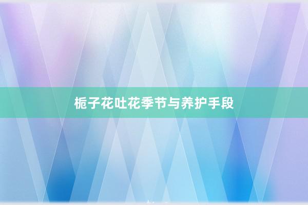 栀子花吐花季节与养护手段